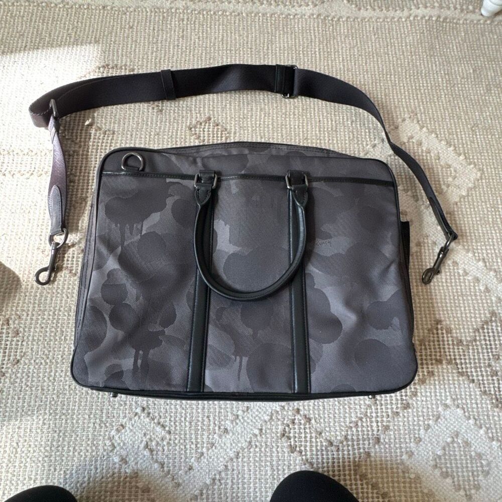 Coach Metropolitan Slim Briefcase With Camo Print - Picture 2 of 16